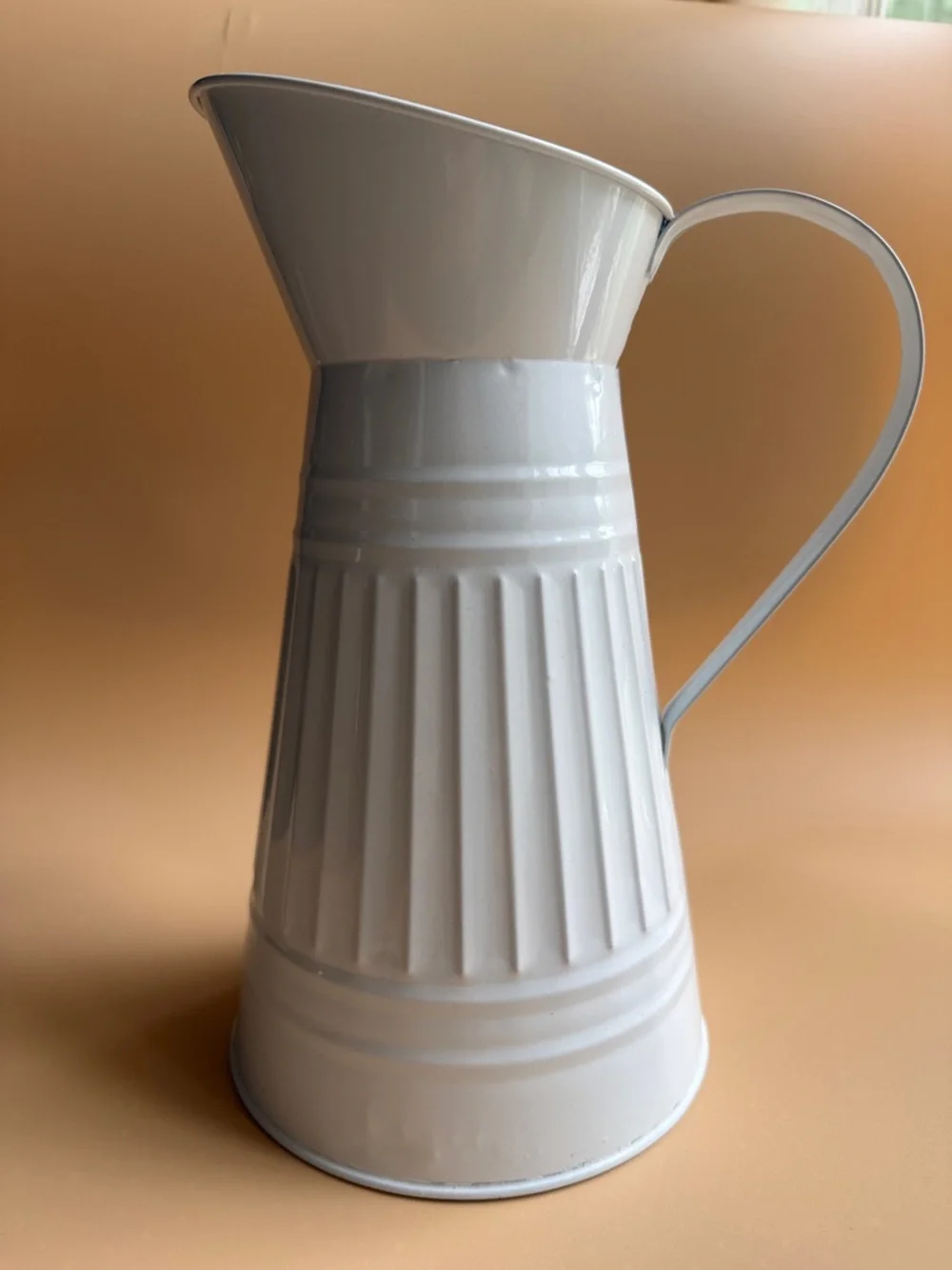 Ashland White Metal Jug Decorative Pitcher - Picture 1 of 3